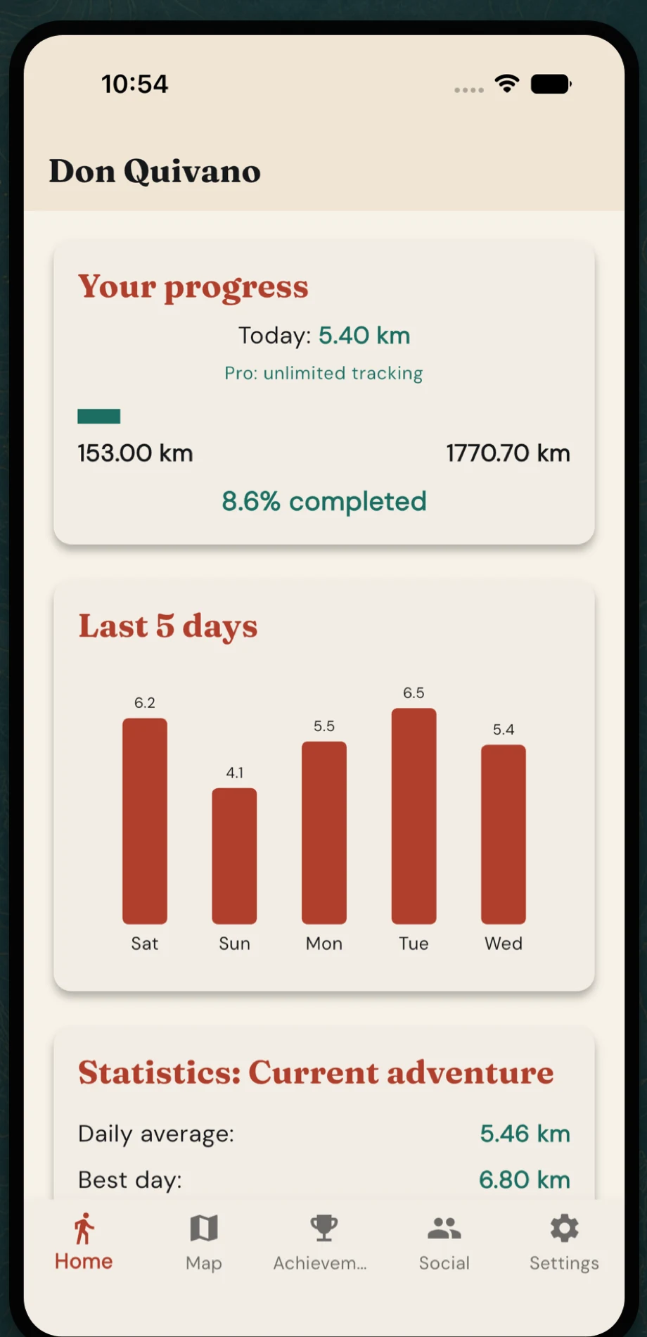 Trailbound home screen